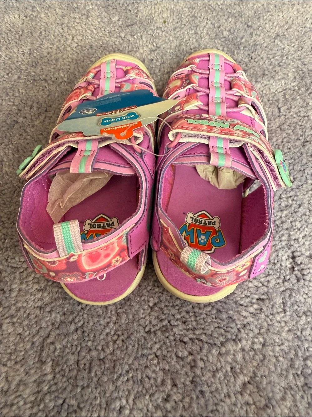 Paw Patrol Pink & Mint Girls' Light-Up Sandals